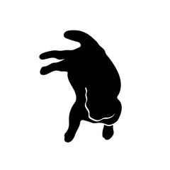 Silhouette of a lying cat. Isolated on a white background.