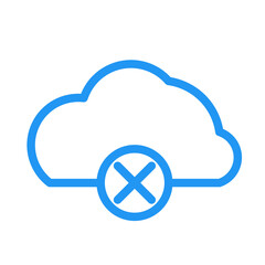 cloud computing system concept icon with x