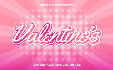 valentines editable text effect, lettering typography font style, pink 3d text for tittle