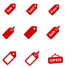 Set of new stickers, sale tags and labels