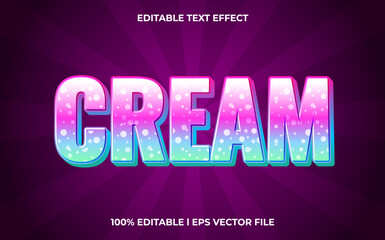 cream editable text effect, lettering typography font style, cute 3d text for tittle