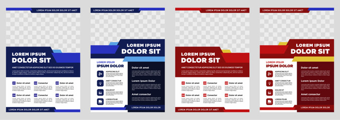 Brochure design cover modern layout annual report poster flyer in A4 with colorful triangles
