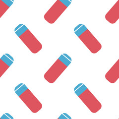 Vector flat hand drawn seamless pattern with eraser or rubber