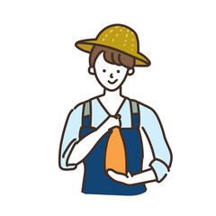 農業　農家　みかん　オレンジ　女性