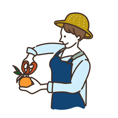 農業　農家　みかん　オレンジ　女性