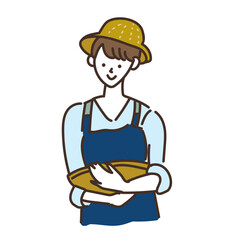 農業　農家　みかん　オレンジ　女性