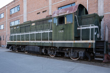 Obraz premium a old green steam train 