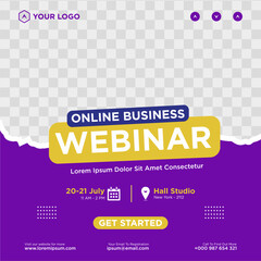 Obraz premium Digital marketing live webinar and corporate social media post or template banner