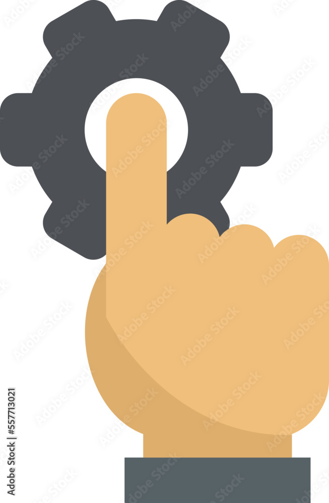 Poster programming gear icon flat vector. work program. digital software stroke isolated