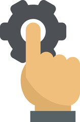 Programming gear icon flat vector. Work program. Digital software stroke isolated