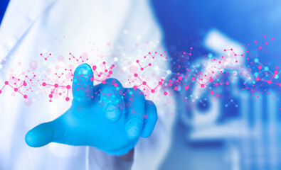 mano, medico, scienza, molecole, chimica, biologia