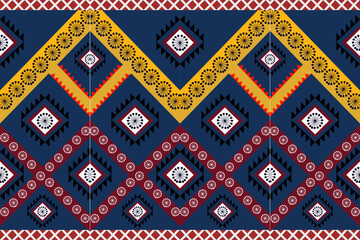 Seamless geometric ethnic asian oriental and tradition pattern design for texture and background. Silk and fabric pattern decoration for carpet, clothing, wrapping and wallpaper