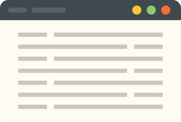 Programming web page icon flat vector. Website design. Mobile ui technology isolated