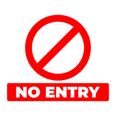 No Entry Sign on Transparent Background