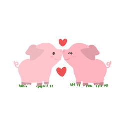 elephant with heart in love, valentine's day illustration
