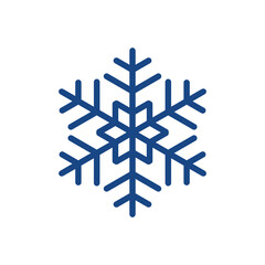 Blue template snowflake with shadow. Isolated snowflakes icon, round mandala. Winter Holiday cartoon flat illustration. Merry Christmas and New year Vector. Hand draw style