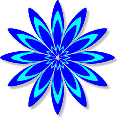 Blue 3D Flower Abstract Vector Logo Design