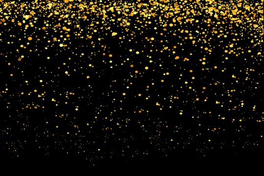 gold particles fall on black background. texture abstract background for valentines day designs. vector and Illustrations