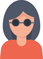 Woman blind icon. Flat illustration of Woman blind vector icon for web design isolated