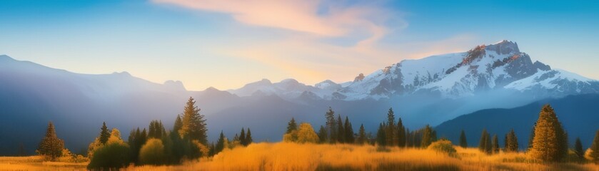 Fototapeta na wymiar Sunset in a mountainous setting. Mountain with sunset in winter.
