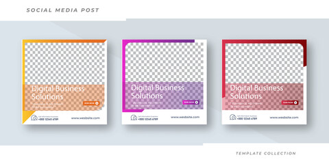 Social media template for business agency flyer banner post square ad promotion