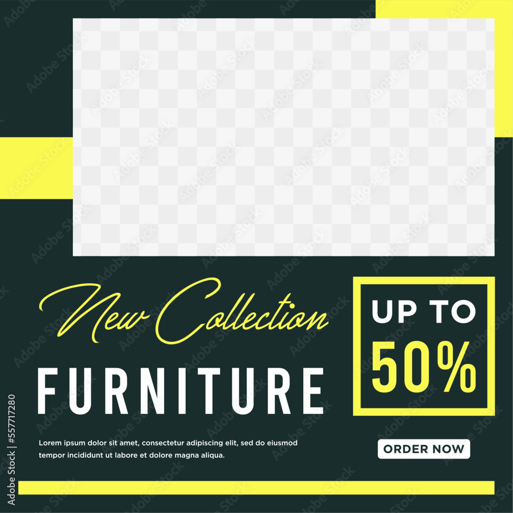 Wall mural Furniture sale banner Social media post template