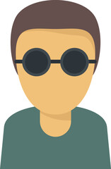 Blind man icon. Flat illustration of Blind man vector icon for web design isolated