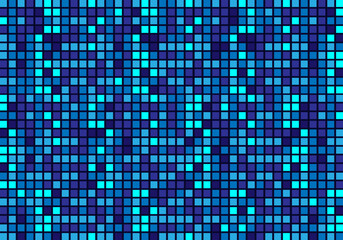 Square pixel texture design Blue box pattern background.Digital technology decoration