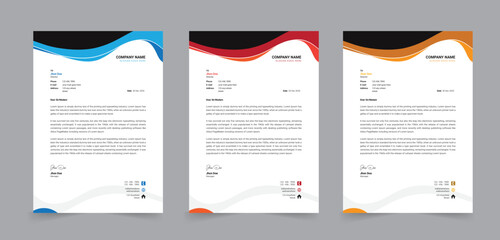 Professional clean unique letterhead design template