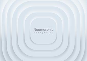 Neumorphic Backgrounds and Backdrops Square pattern, white tone, layered, minimal style background, technology illustration, modern and business, template and banner assembly for products.