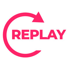 Replay Symbol Icon on Transparent Background