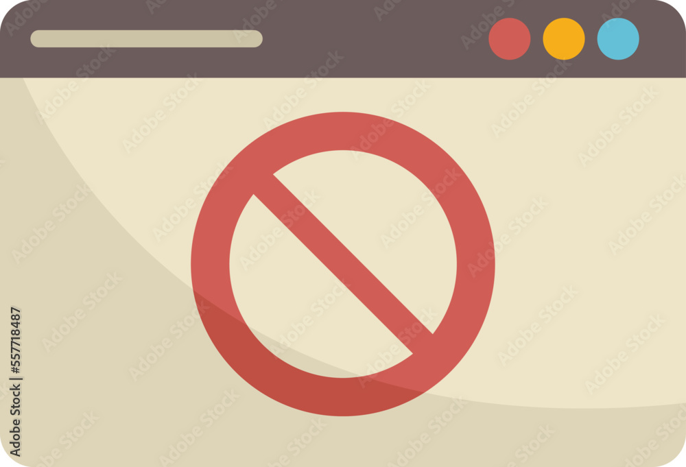 Poster blocked web page icon flat vector. website wireframe. template layout isolated
