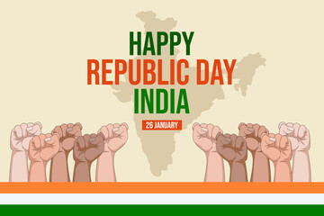 vector illustration of Indian. Happy Republic Day of India