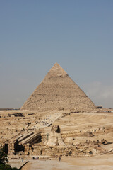 Great Sphinx of Giza in front of the Pyramid of Khafre