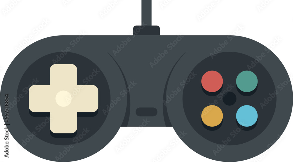 Poster game joystick icon flat vector. gamepad control. computer gamer joystick isolated