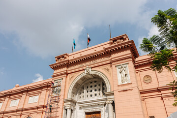 Entrance to the historic Egyptian Museum in Cairo, Egypt