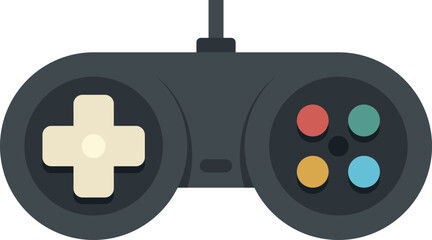 Game joystick icon flat vector. Gamepad control. Computer gamer joystick isolated