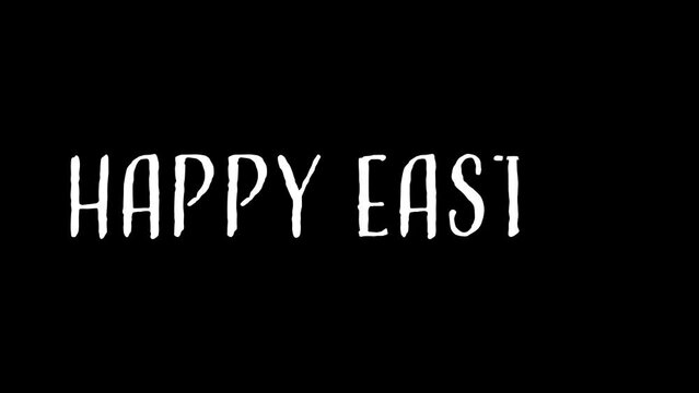 Happy easter. Greeting text animation. Typography overlay. Handwriting effect. 29,97fps