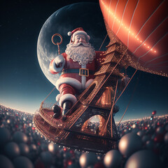 Eiffel tower Santa claus
