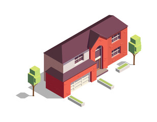 Isometric Suburban House