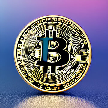 A bitcoin coin generated ia