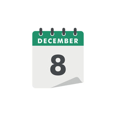 December Calendar Icon Vector Template