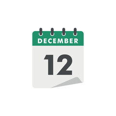 December Calendar Icon Vector Template