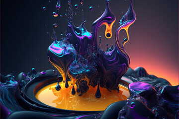 vibrant abstract futuristic liquid background
