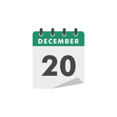 December Calendar Icon Vector Template