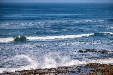 High tide and huge waves in the Atlantic Ocean, Morocco.
