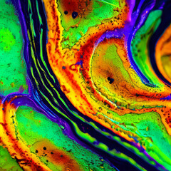 Abstract rainbow liquid paint model texture render