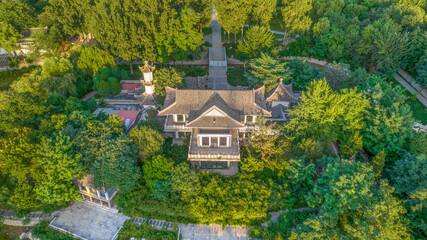 Fototapeta premium Aerial photography of Yuxi Park, Qiaoxi District, Shijiazhuang City, Hebei Province, China