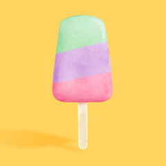 Homemade Colorful fruit ice cream popsicle. Summer concept