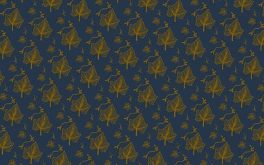 Seamless gold leaves pattern with hand drawn texture.Template for banners, print fabric.